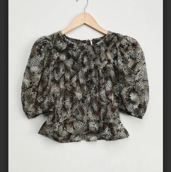 Free People XOXO Snake Print Blouse - Picture 3 of 11